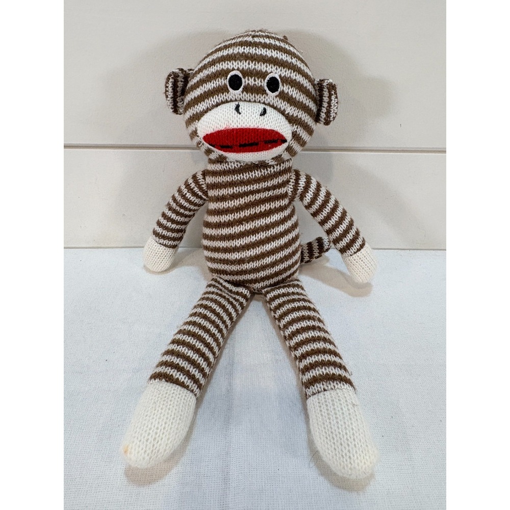 Brown &White Striped Fun & Fun Toys Inc. Sock Monkey 12" Soft Plush Toy